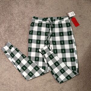 Green and White Checkered Pajama Pants